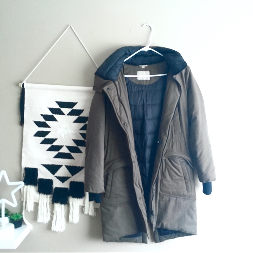 SOIA & KYO olive winter parka XS read